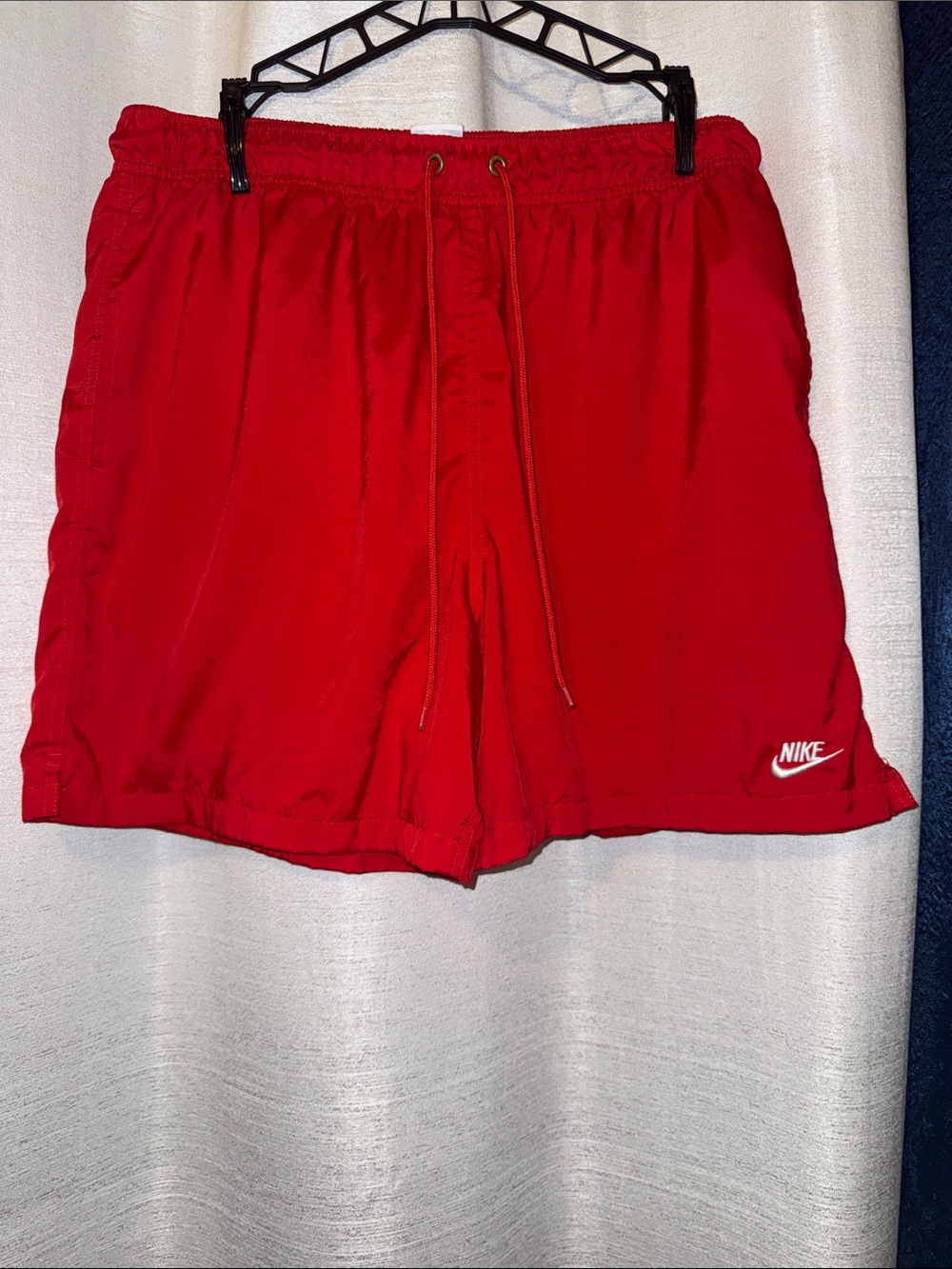 Nike Men’s Red Athletic Shorts with Drawstring Waist